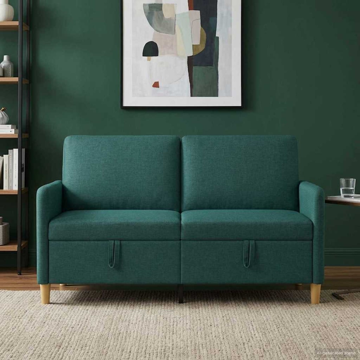 vidaXL Καναπές με Αποθήκευση Σκούρο Πράσινο 152 x 78 x 87 εκ