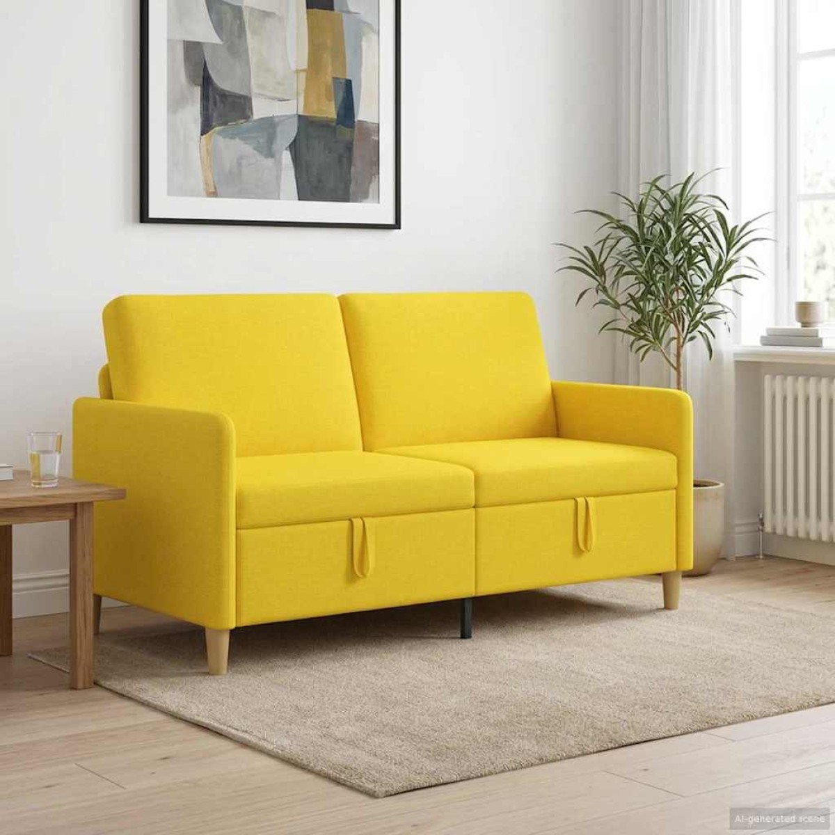 vidaXL Καναπές με Αποθήκευση Απαλό Κίτρινο 152 x 78 x 87 εκ