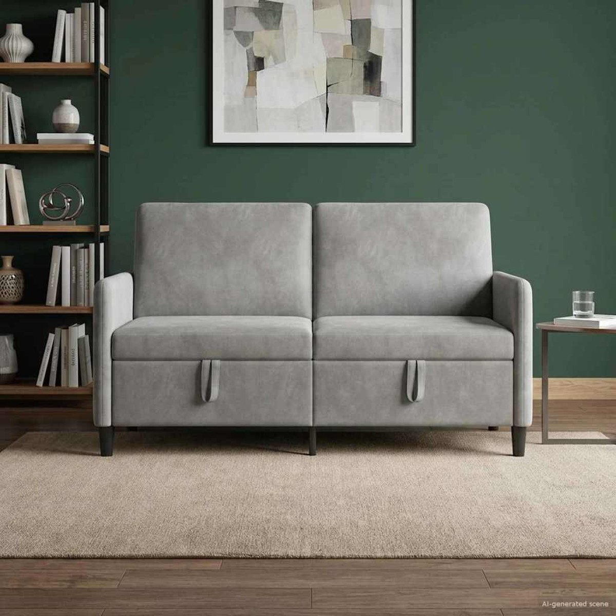 vidaXL Καναπές με Αποθήκευση Ανοιχτό γκρι 152 x 78 x 87 εκ Πολυεστέρας