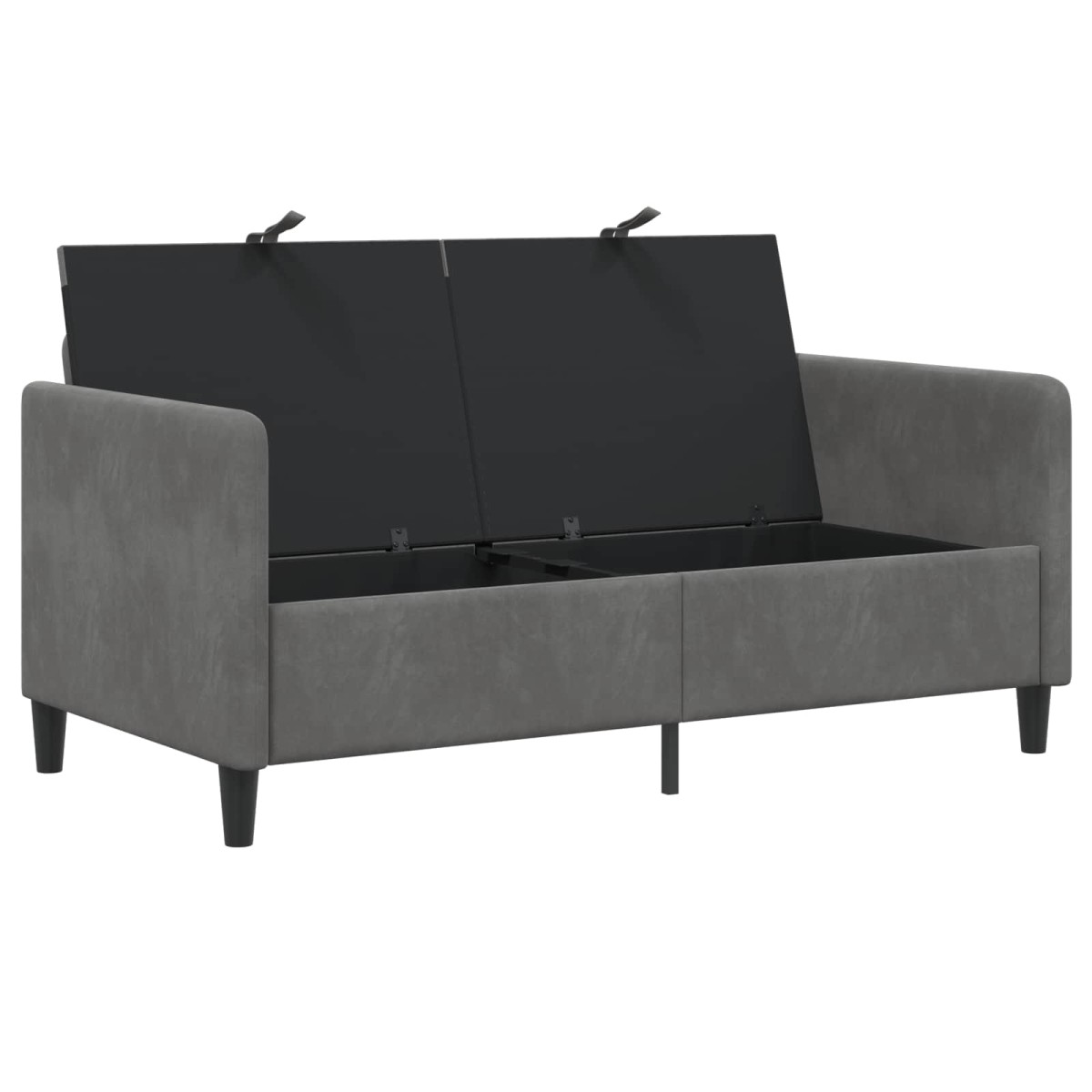vidaXL Καναπές με Αποθήκευση Σκούρο Γκρι 152 x 78 x 87 εκ Πολυεστέρας