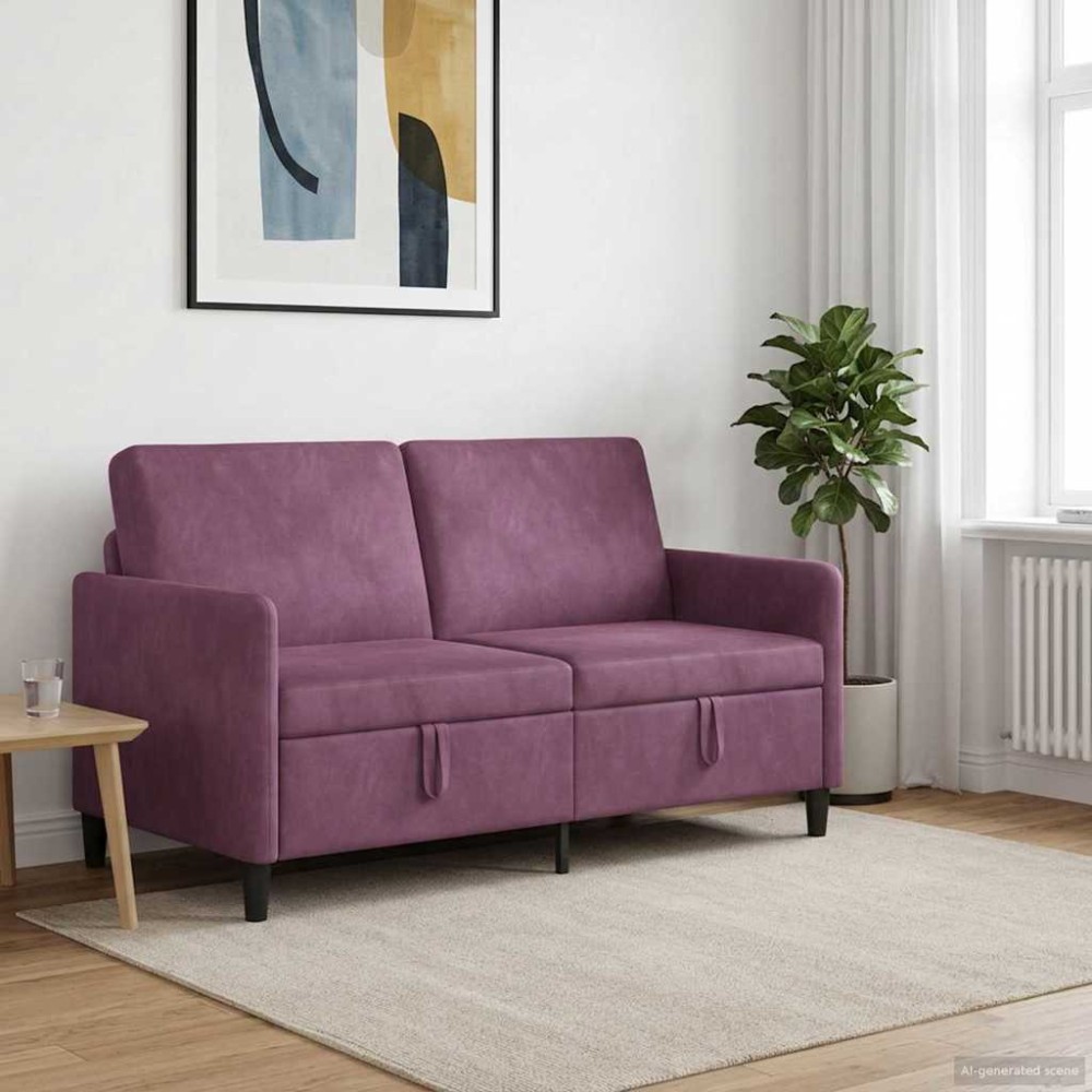 vidaXL Καναπές με Αποθήκευση Μοβ 152 x 78 x 87 εκ Πολυεστέρας