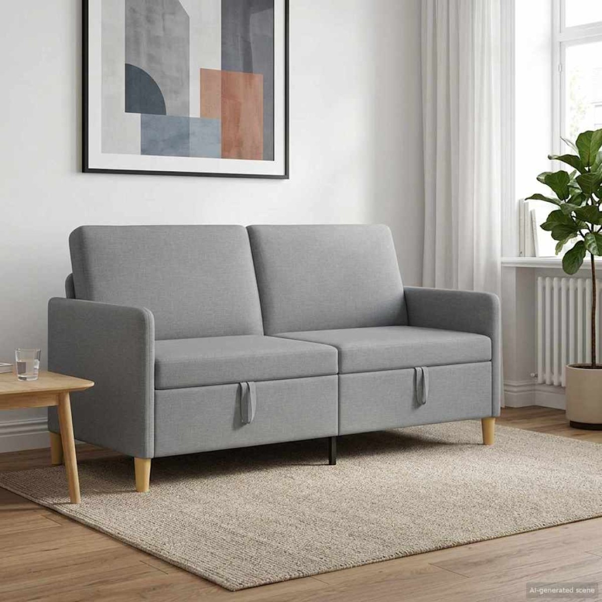vidaXL Καναπές με Αποθήκευση Ανοιχτό γκρι 172 x 78 x 87 εκ Πολυεστέρας