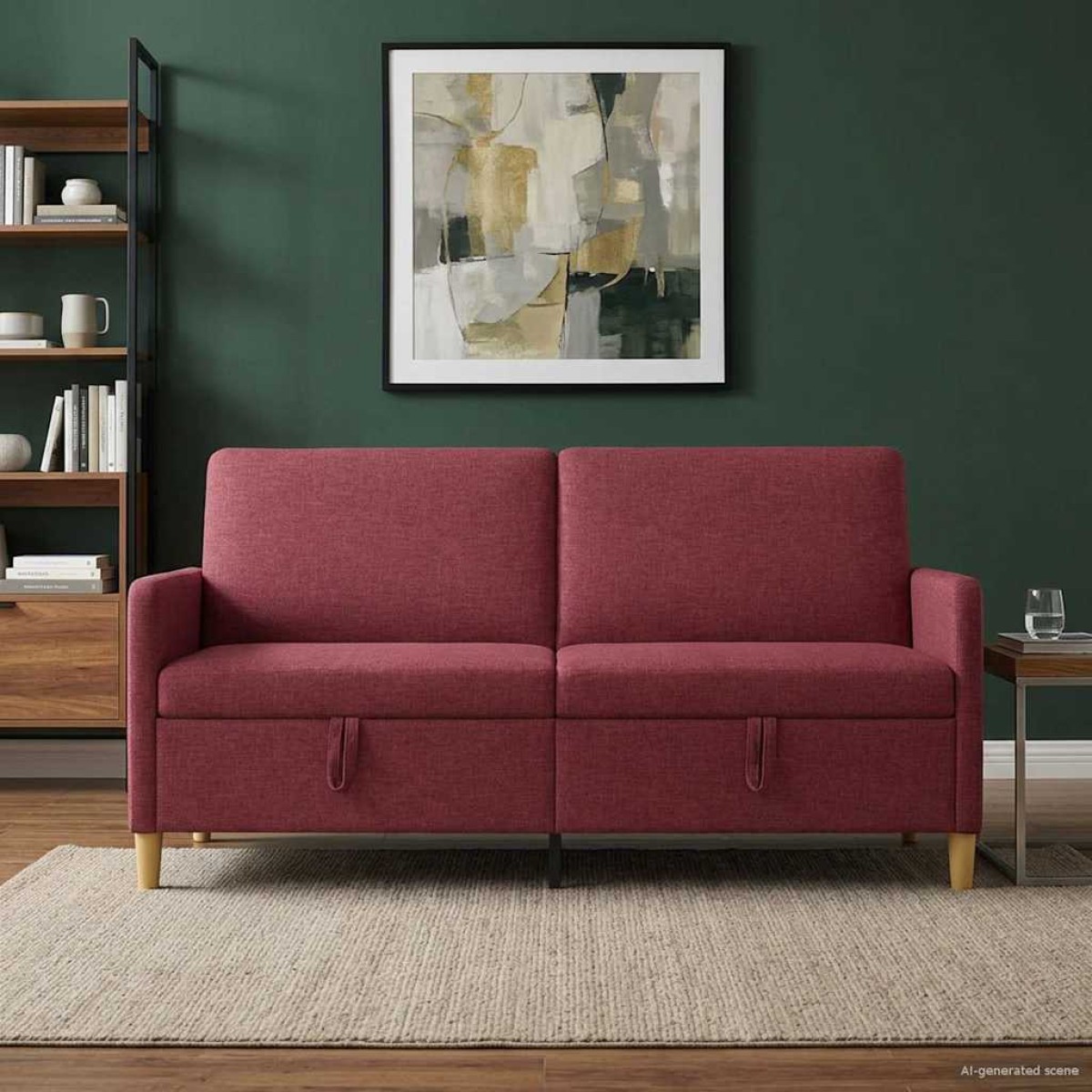 vidaXL Καναπές με Αποθήκευση Κόκκινο 172 x 78 x 87 εκ Πολυεστέρας