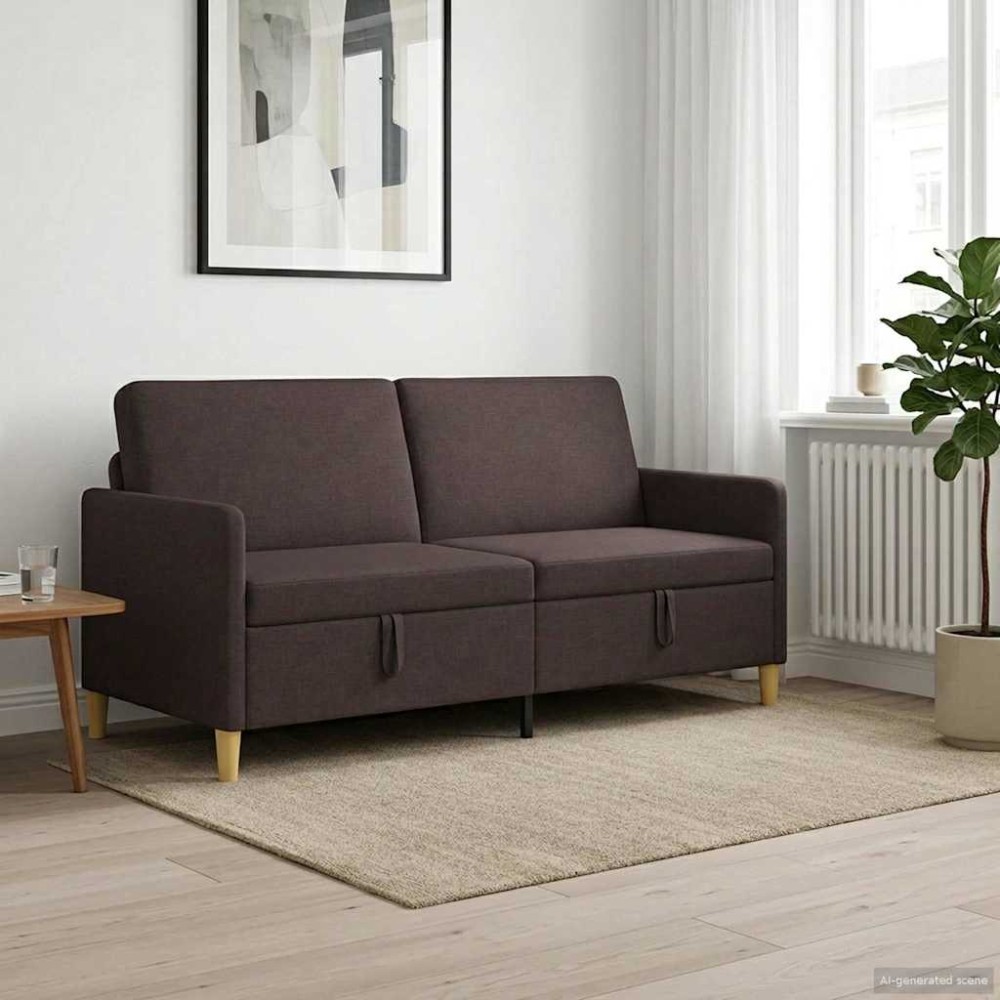 vidaXL Καναπές με Αποθήκευση Σκούρο Καφέ 172 x 78 x 87 εκ Πολυεστέρας