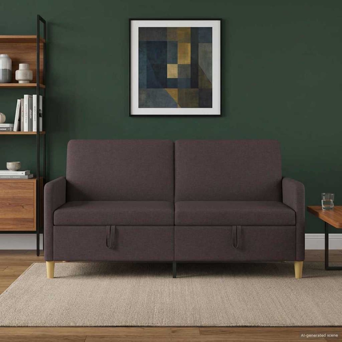vidaXL Καναπές με Αποθήκευση Σκούρο Καφέ 172 x 78 x 87 εκ Πολυεστέρας