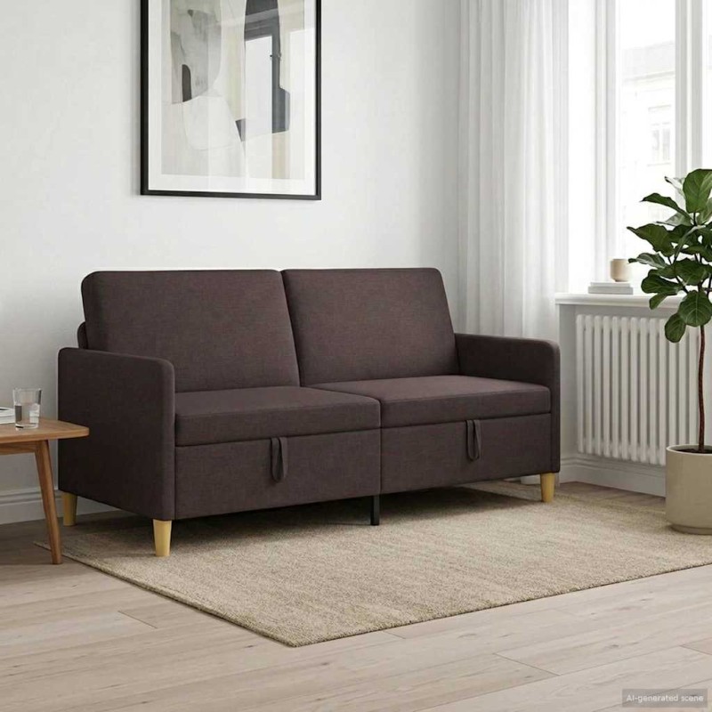vidaXL Καναπές με Αποθήκευση Σκούρο Καφέ 172 x 78 x 87 εκ Πολυεστέρας