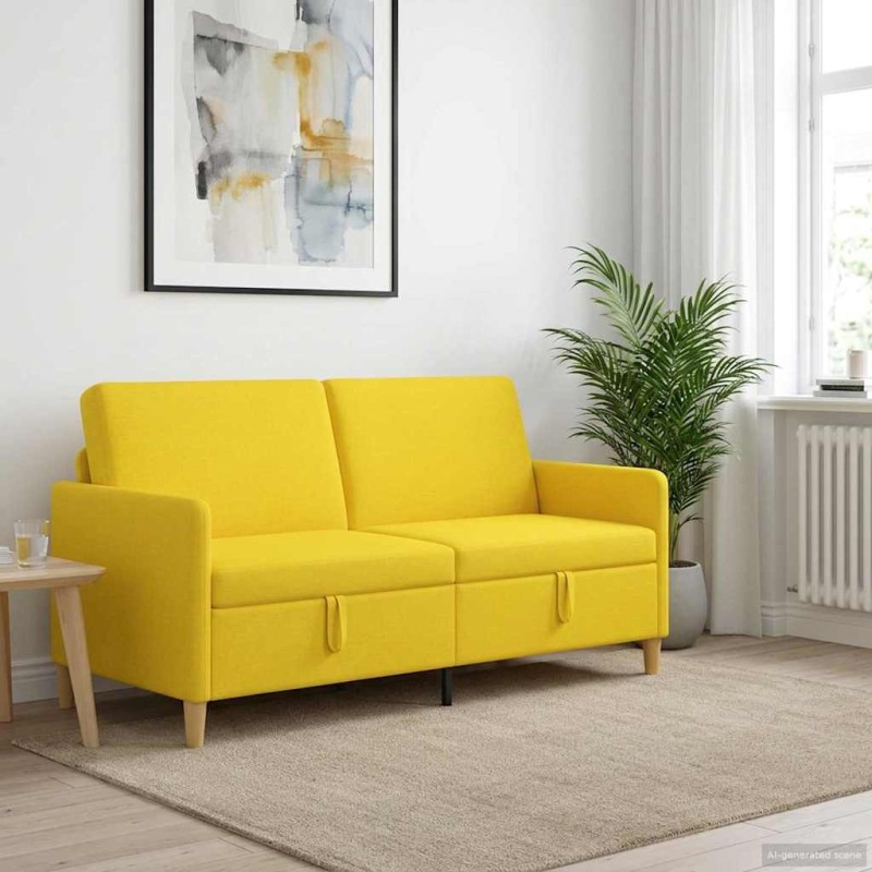 vidaXL Καναπές με Αποθήκευση Απαλό Κίτρινο 172 x 78 x 87 εκ
