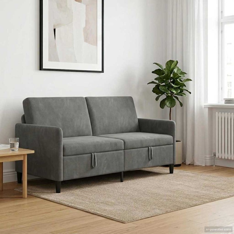 vidaXL Καναπές με Αποθήκευση Σκούρο Γκρι 172 x 78 x 87 εκ Πολυεστέρας