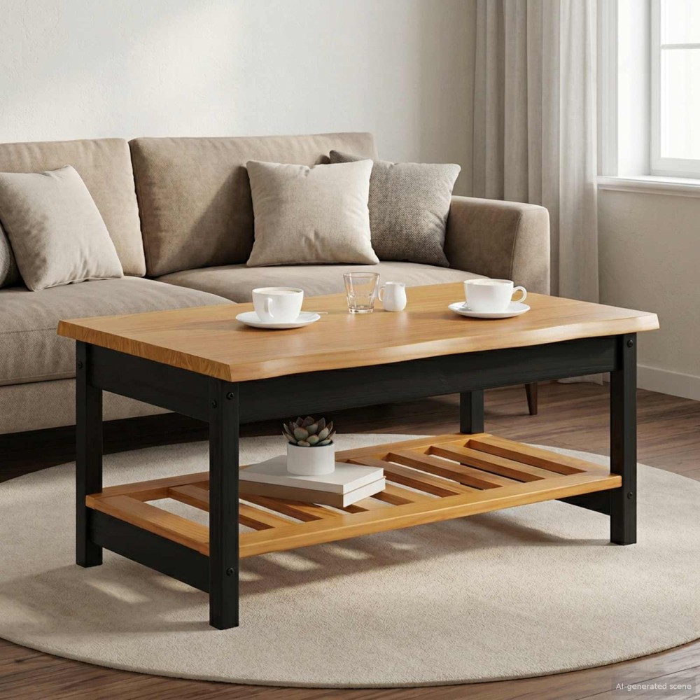 VidaXL Τραπεζάκι σαλονιού EKAI Μαύρο 100 x 60 x 45,5 εκ.