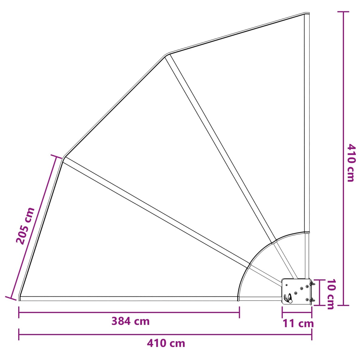 vidaXL Αδιάφανο σκίαστρο μπαλκονιού 140 x 140 cm Πολυεστέρας