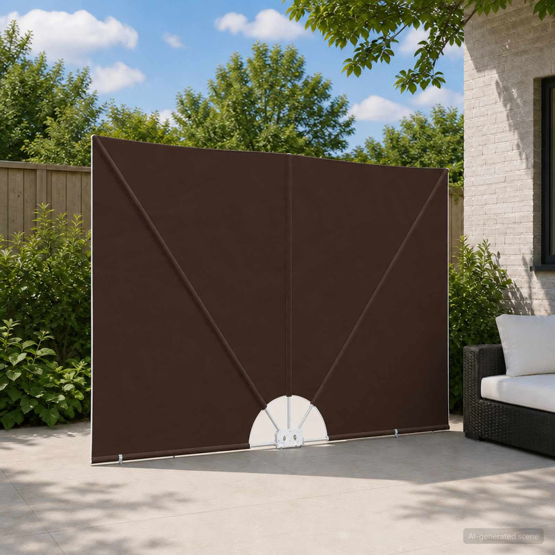 vidaXL Balcony Privacy Screen Ορθογώνιος 150 x 300 cm Πολυεστέρας Καφέ