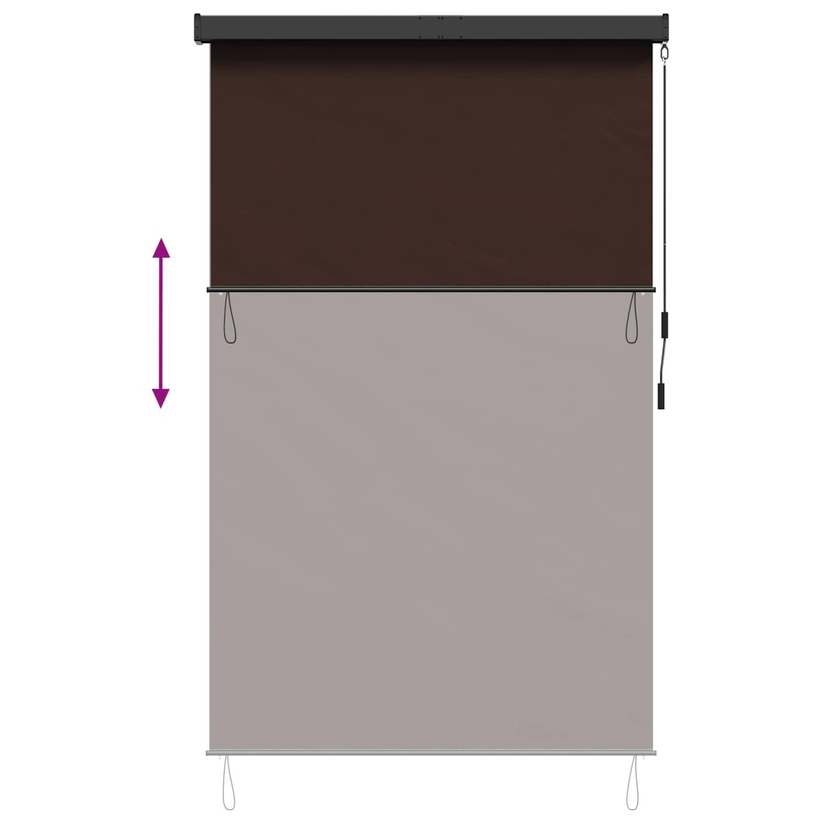 vidaXL Ρόλερ Καφέ 80 x 250 cm Ύφασμα και Αλουμίνιο