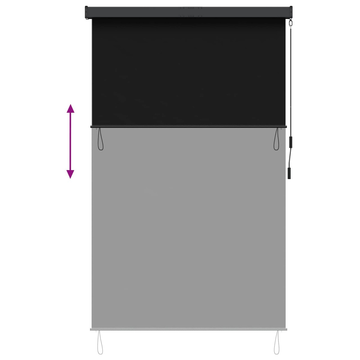 vidaXL Ρόλερ Μαύρο 100 x 250 cm Ύφασμα και Αλουμίνιο