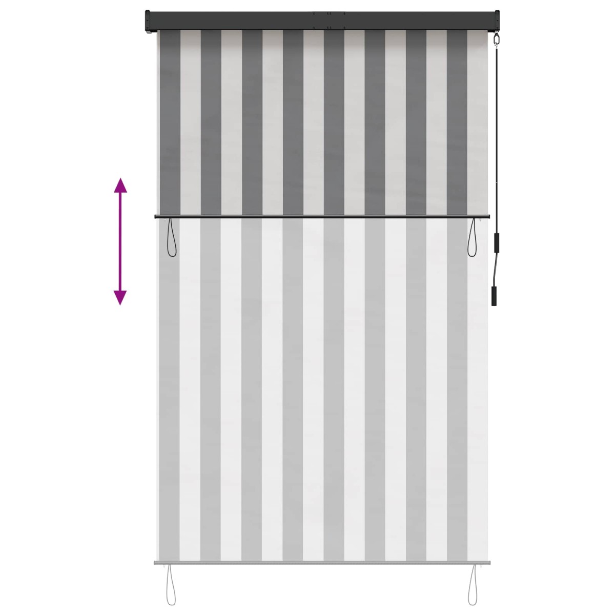 vidaXL Ρόλερ Γκρι και Λευκό 180 x 250 cm Ύφασμα και Αλουμίνιο