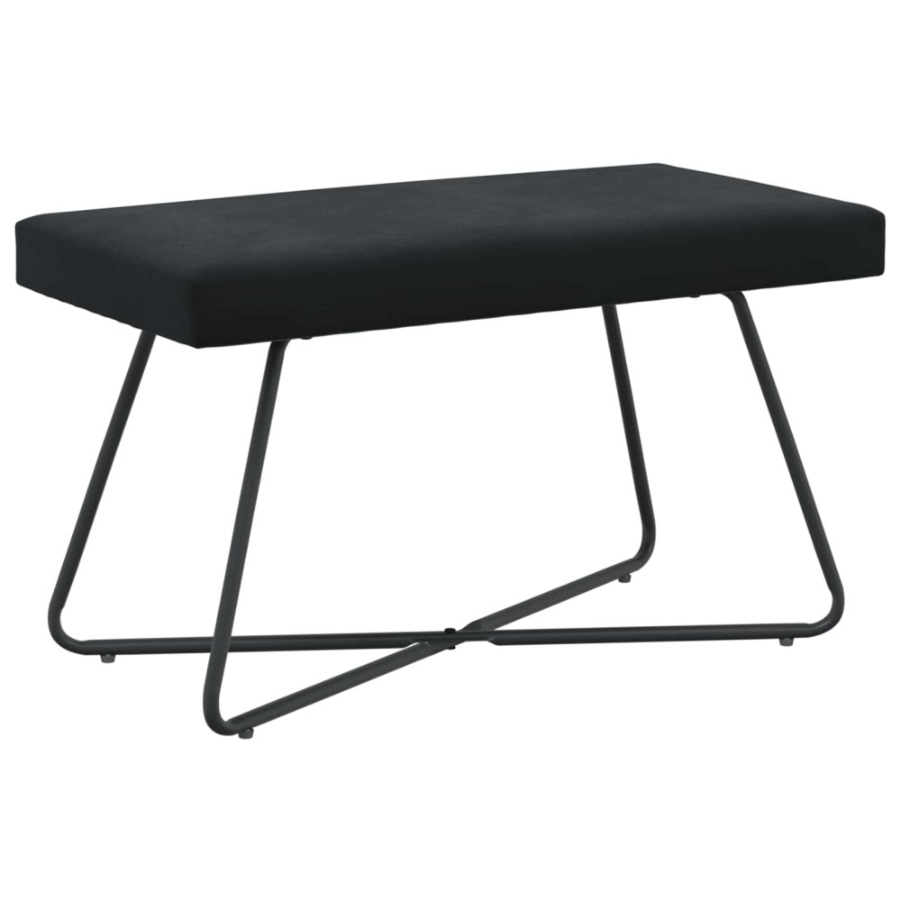 vidaXL παγκάκι Μαύρο 80 x 40 x 45 εκ. Βελούδο