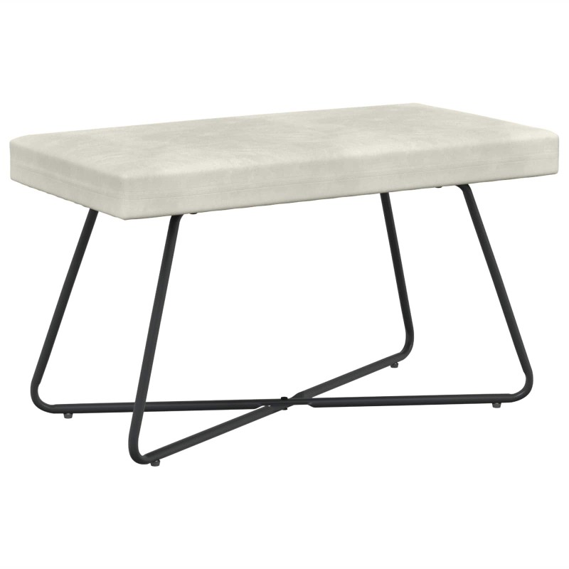vidaXL παγκάκι Κρεμ 80 x 40 x 45 εκ. Βελούδο