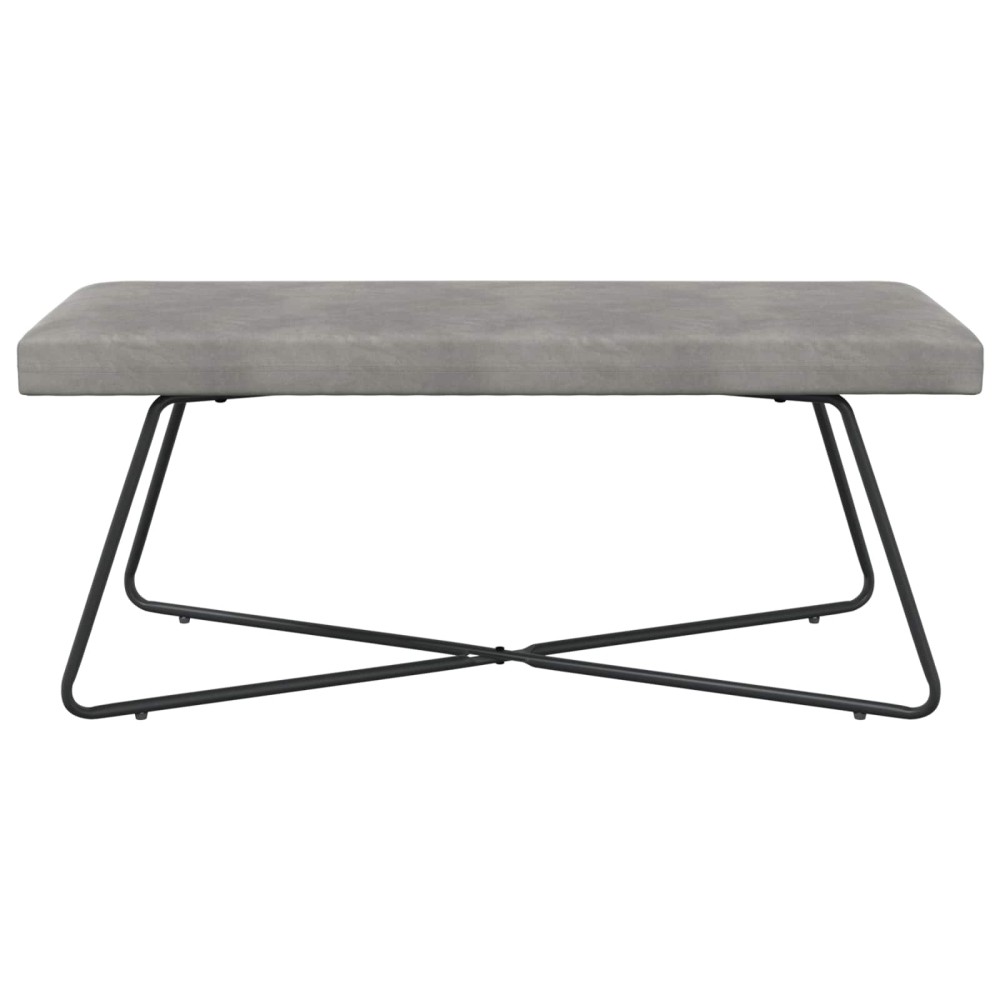 vidaXL παγκάκι Ανοιχτό γκρι 110 x 40 x 45 cm Βελούδο
