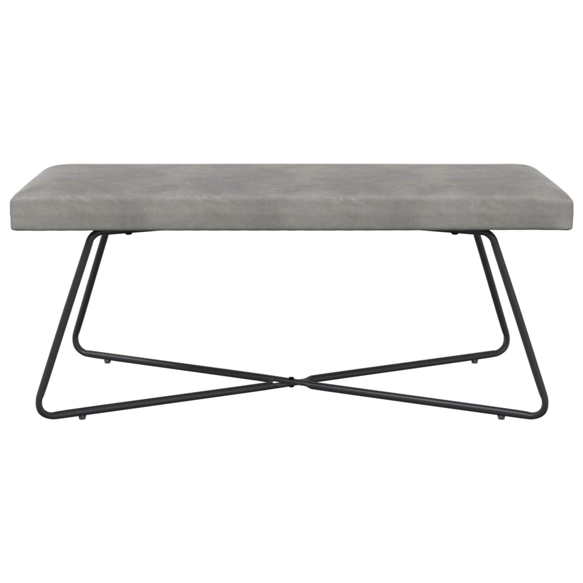 vidaXL παγκάκι Ανοιχτό γκρι 110 x 40 x 45 cm Βελούδο