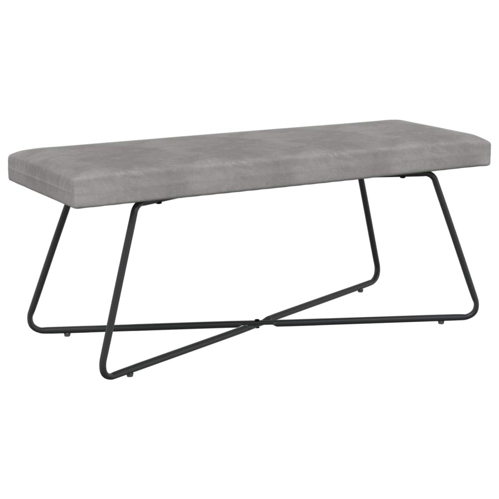 vidaXL παγκάκι Ανοιχτό γκρι 110 x 40 x 45 cm Βελούδο
