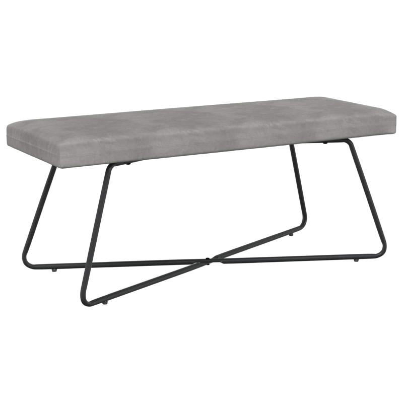 vidaXL παγκάκι Ανοιχτό γκρι 110 x 40 x 45 cm Βελούδο