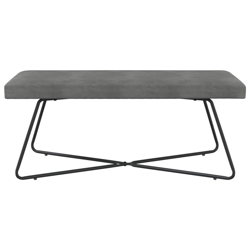 vidaXL παγκάκι Σκούρο Γκρι 110 x 40 x 45 cm Βελούδο