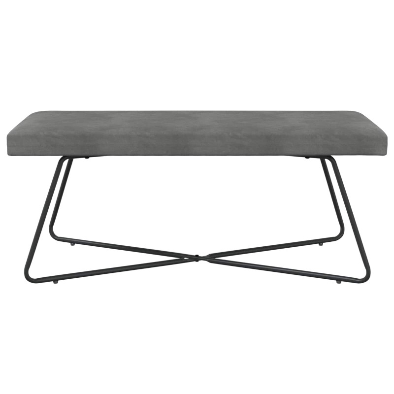 vidaXL παγκάκι Σκούρο Γκρι 110 x 40 x 45 cm Βελούδο