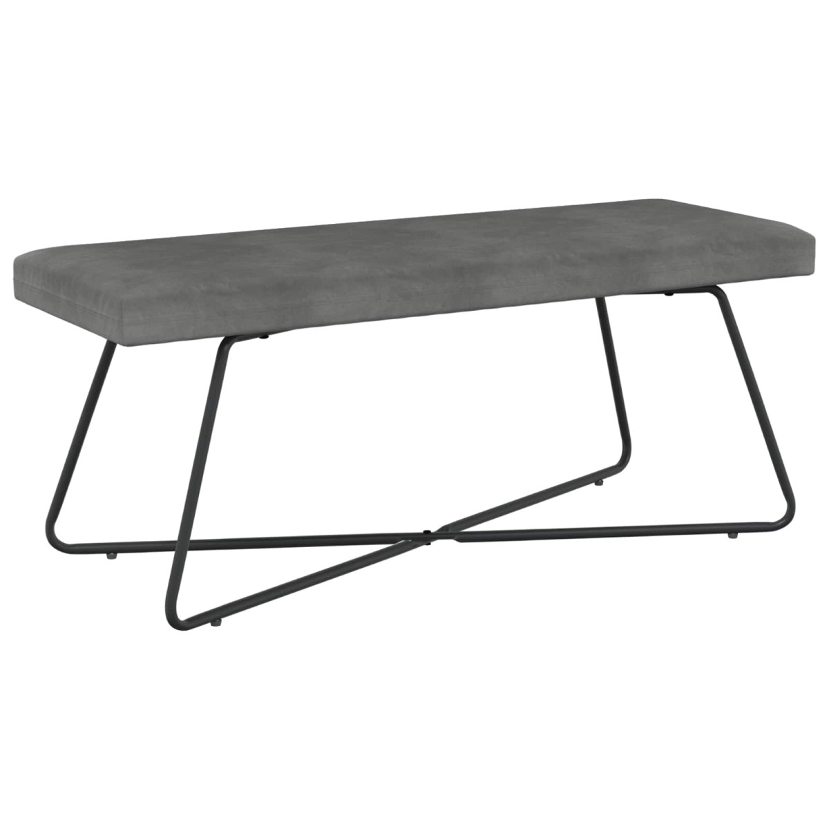 vidaXL παγκάκι Σκούρο Γκρι 110 x 40 x 45 cm Βελούδο