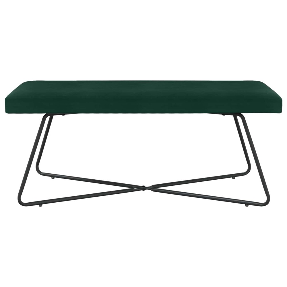 vidaXL παγκάκι Σκούρο Πράσινο 110 x 40 x 45 cm Βελούδο