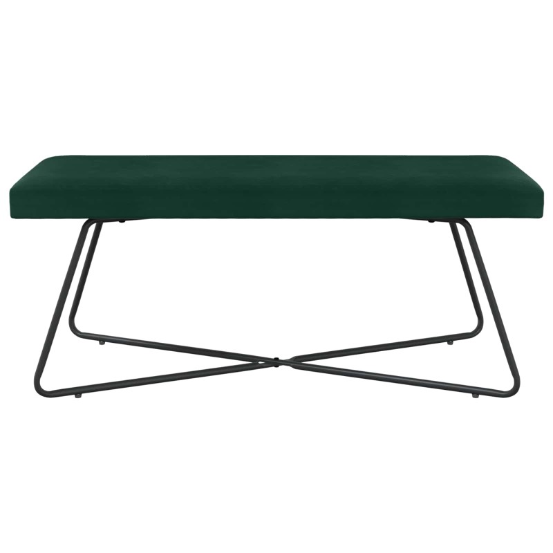 vidaXL παγκάκι Σκούρο Πράσινο 110 x 40 x 45 cm Βελούδο