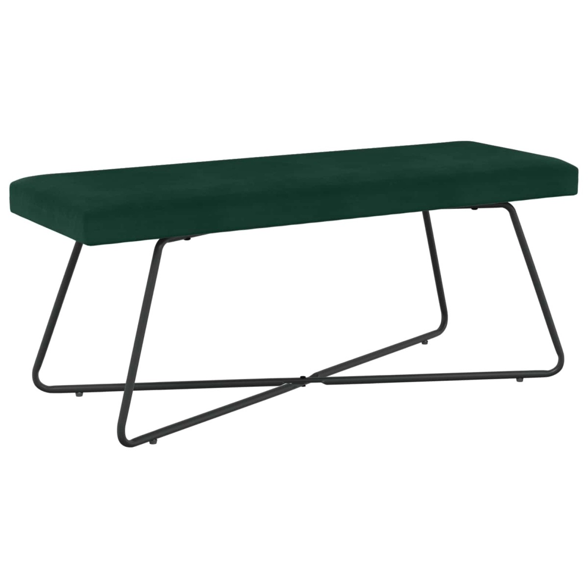 vidaXL παγκάκι Σκούρο Πράσινο 110 x 40 x 45 cm Βελούδο