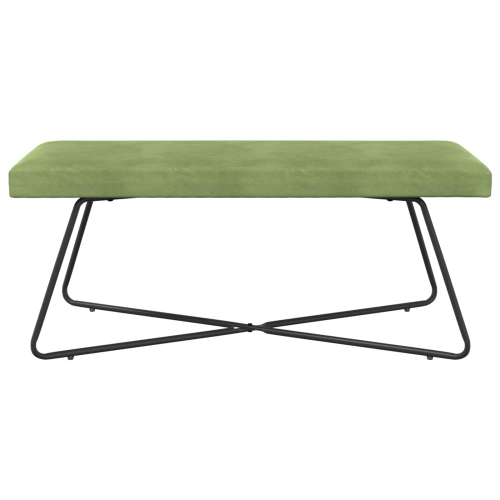 vidaXL παγκάκι Ανοιχτό Πράσινο 110 x 40 x 45 cm Βελούδο
