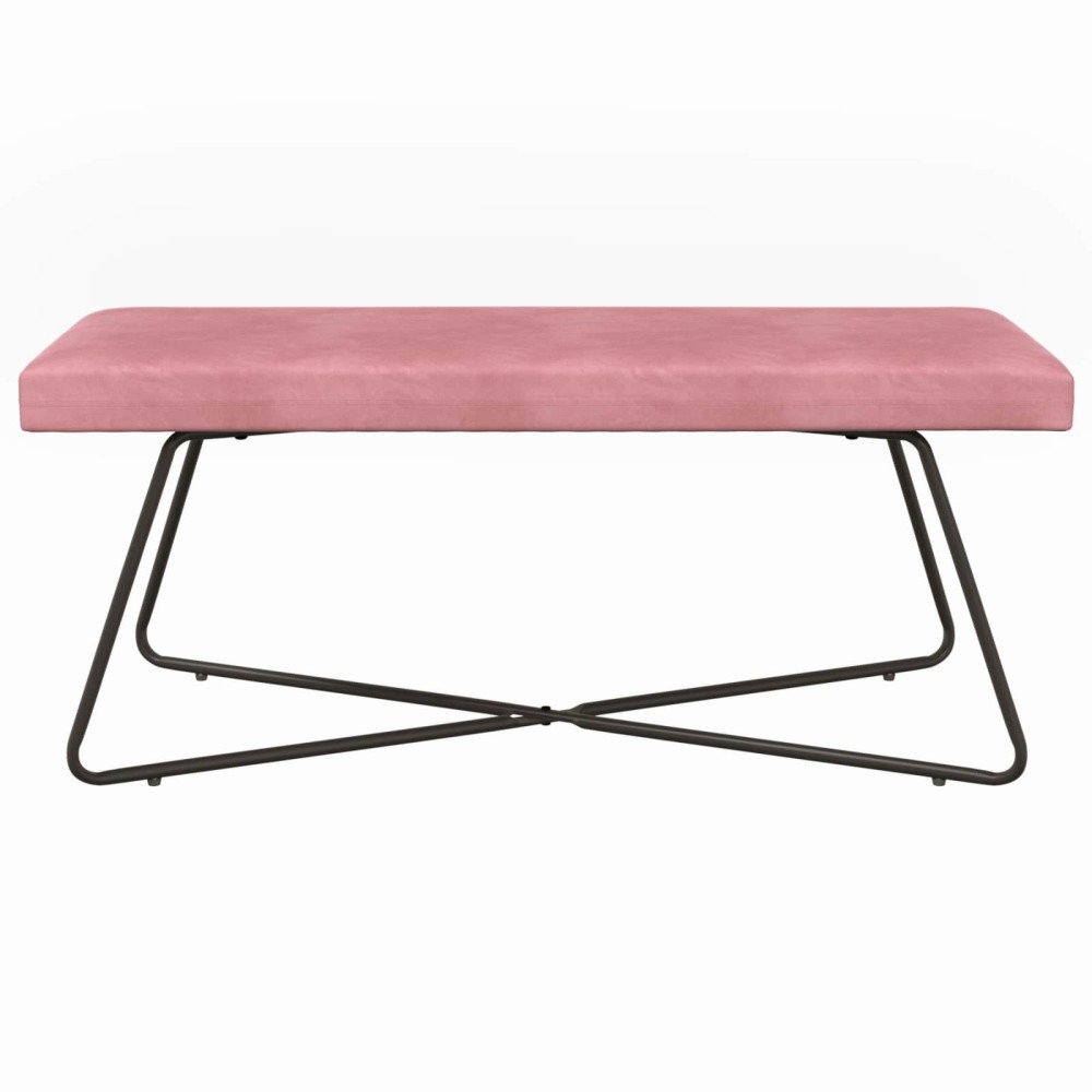 vidaXL παγκάκι Ροζ 110 x 40 x 45 cm Βελούδο