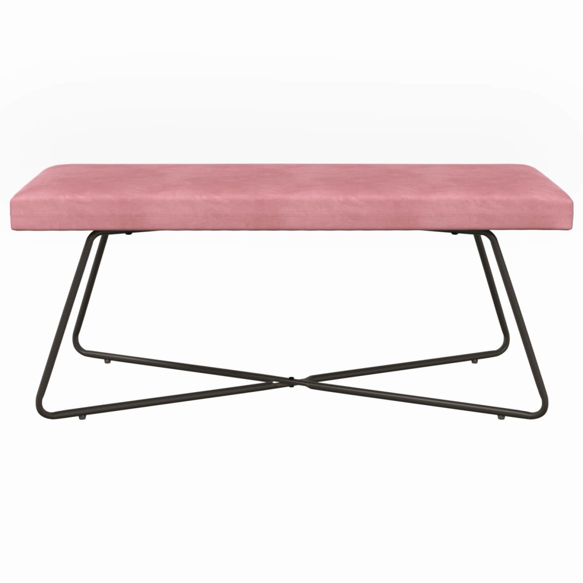 vidaXL παγκάκι Ροζ 110 x 40 x 45 cm Βελούδο