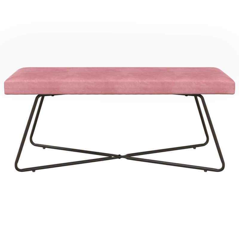 vidaXL παγκάκι Ροζ 110 x 40 x 45 cm Βελούδο