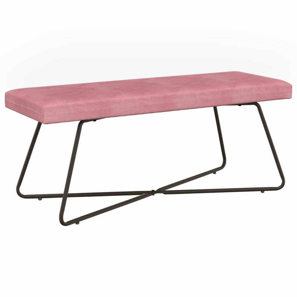 vidaXL παγκάκι Ροζ 110 x 40 x 45 cm Βελούδο