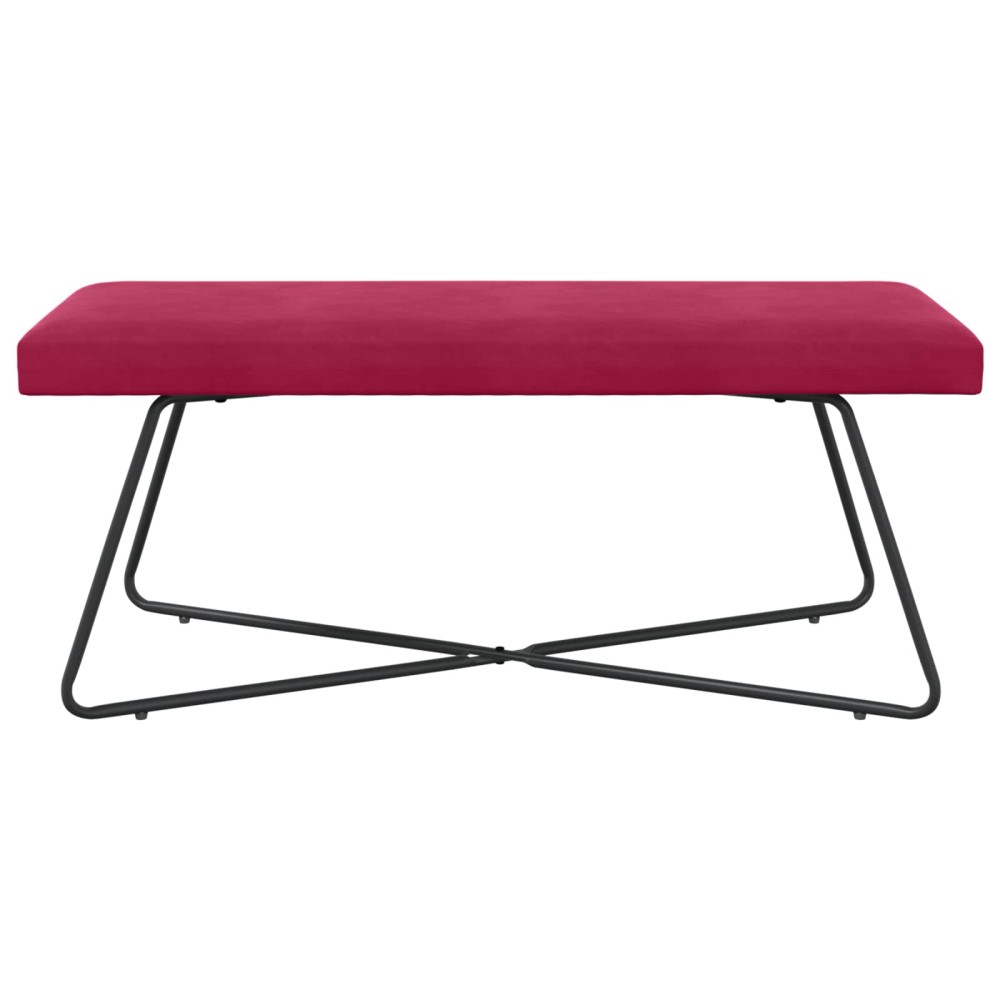 vidaXL παγκάκι Κόκκινο 110 x 40 x 45 cm Βελούδο