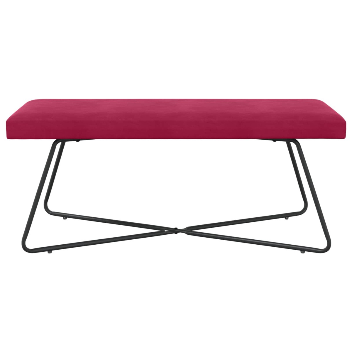vidaXL παγκάκι Κόκκινο 110 x 40 x 45 cm Βελούδο