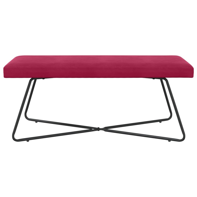 vidaXL παγκάκι Κόκκινο 110 x 40 x 45 cm Βελούδο