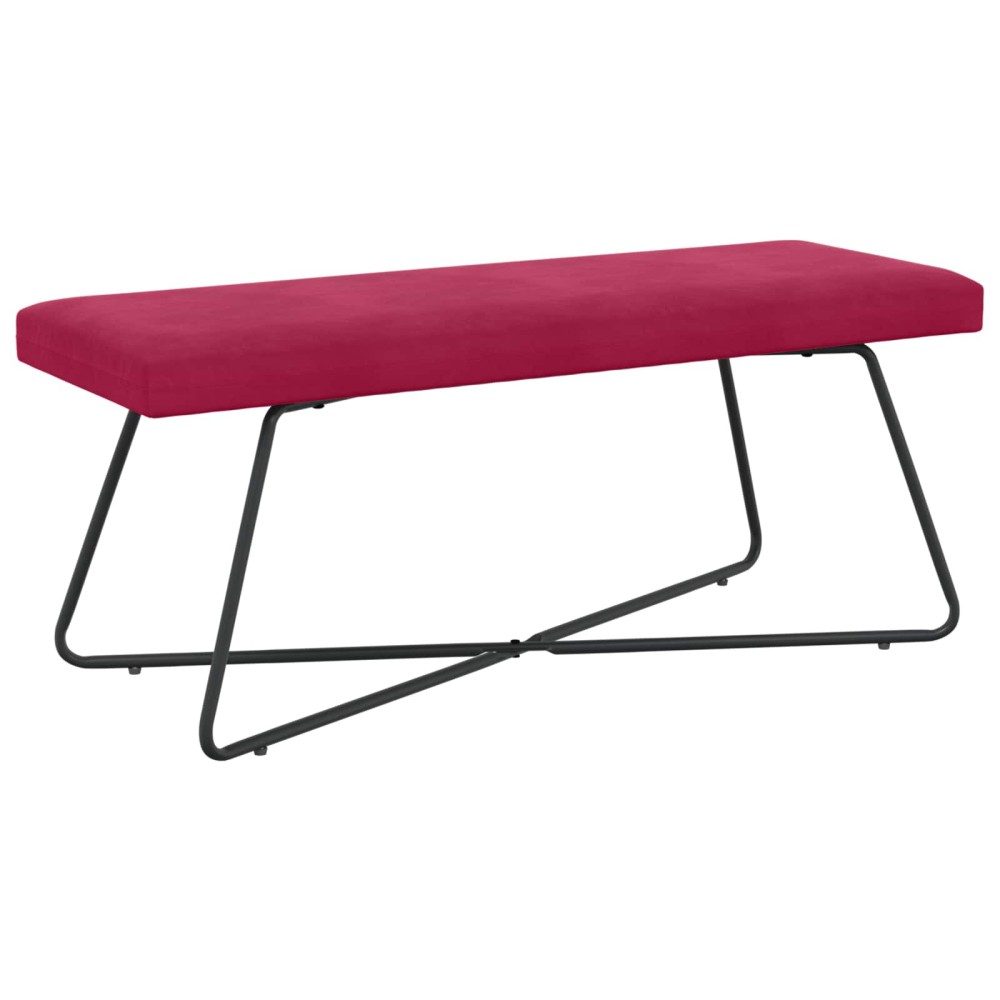 vidaXL παγκάκι Κόκκινο 110 x 40 x 45 cm Βελούδο