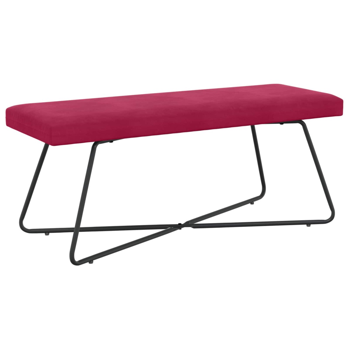 vidaXL παγκάκι Κόκκινο 110 x 40 x 45 cm Βελούδο