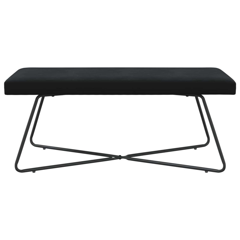 vidaXL παγκάκι Μαύρο 110 x 40 x 45 cm Βελούδο