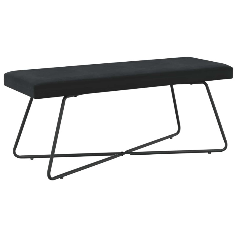 vidaXL παγκάκι Μαύρο 110 x 40 x 45 cm Βελούδο