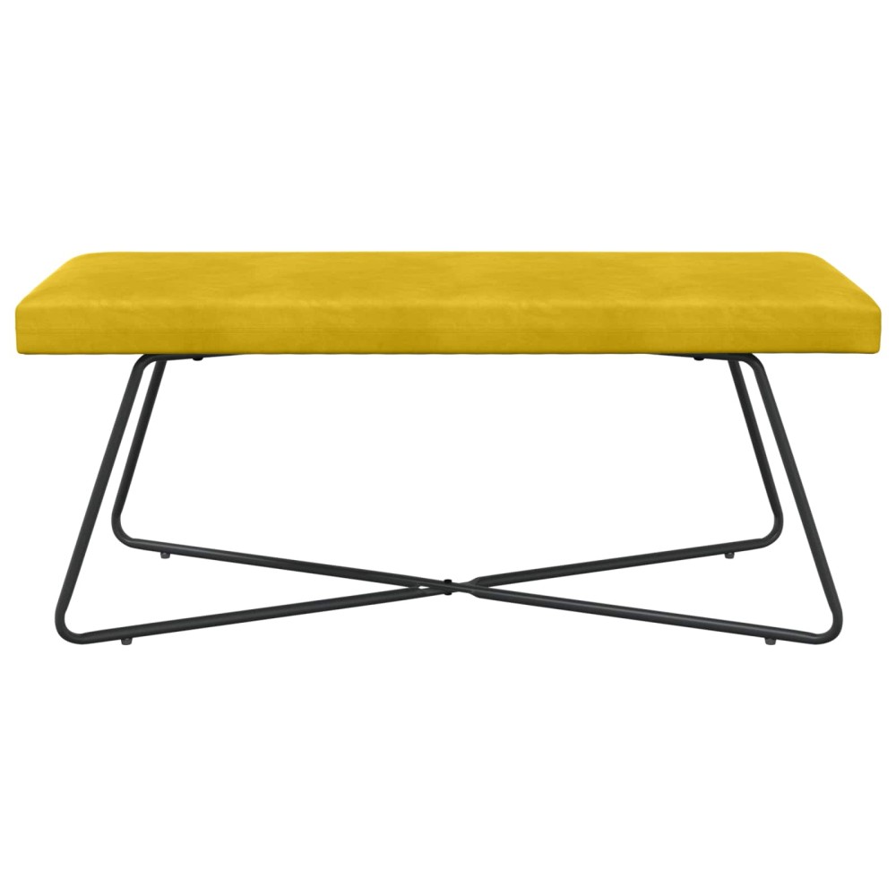 vidaXL παγκάκι Κίτρινο 110 x 40 x 45 cm Βελούδο