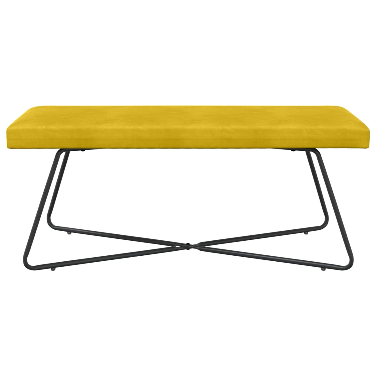 vidaXL παγκάκι Κίτρινο 110 x 40 x 45 cm Βελούδο