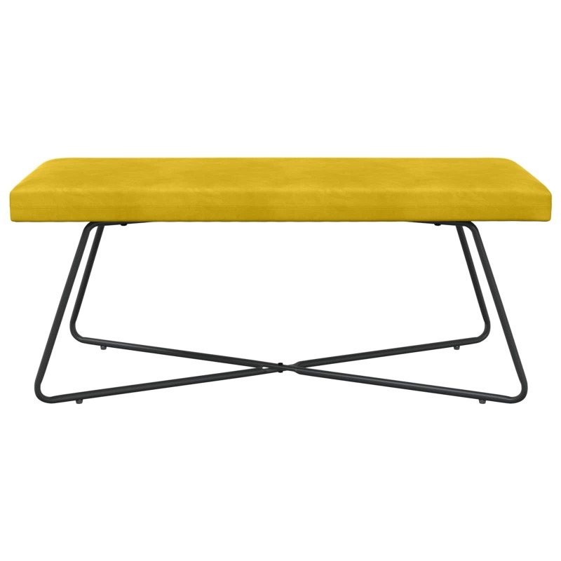 vidaXL παγκάκι Κίτρινο 110 x 40 x 45 cm Βελούδο