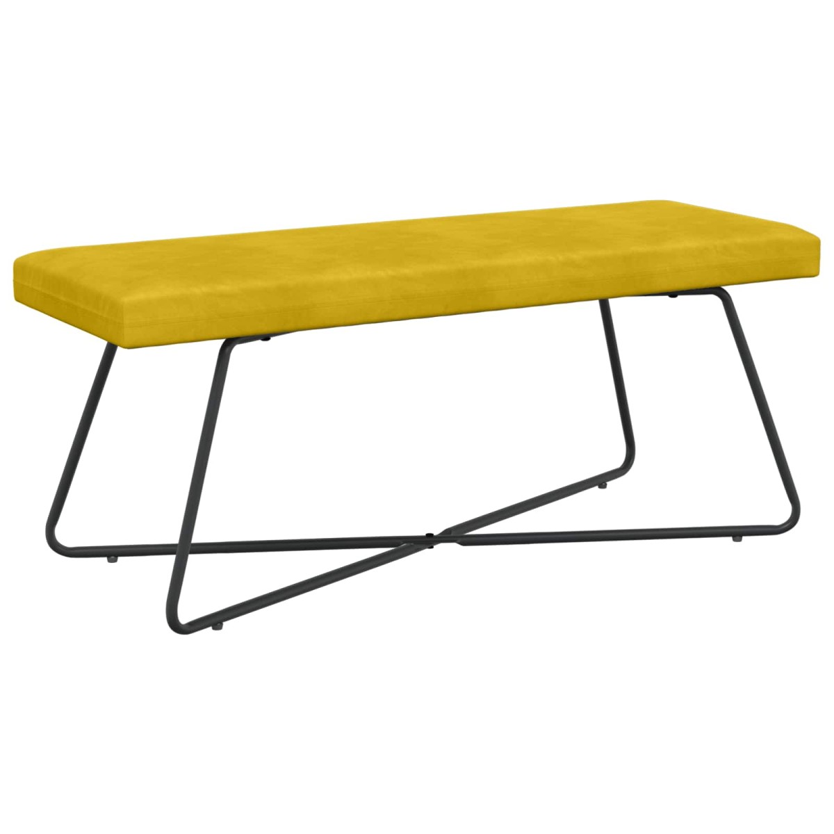 vidaXL παγκάκι Κίτρινο 110 x 40 x 45 cm Βελούδο