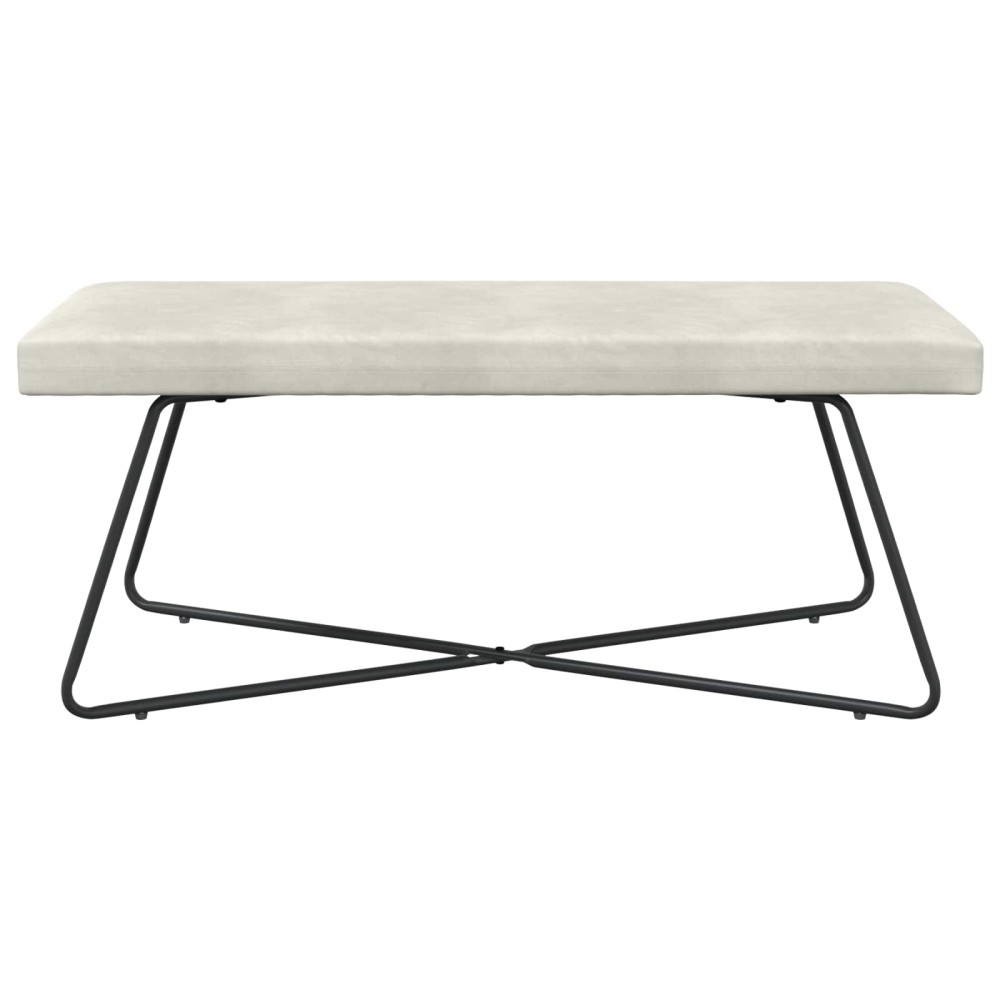 vidaXL παγκάκι Κρεμ 110 x 40 x 45 cm Βελούδο