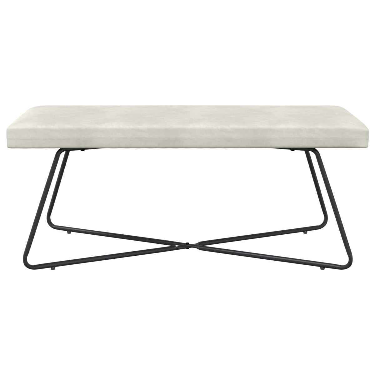 vidaXL παγκάκι Κρεμ 110 x 40 x 45 cm Βελούδο