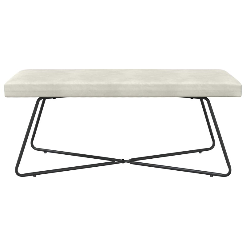 vidaXL παγκάκι Κρεμ 110 x 40 x 45 cm Βελούδο