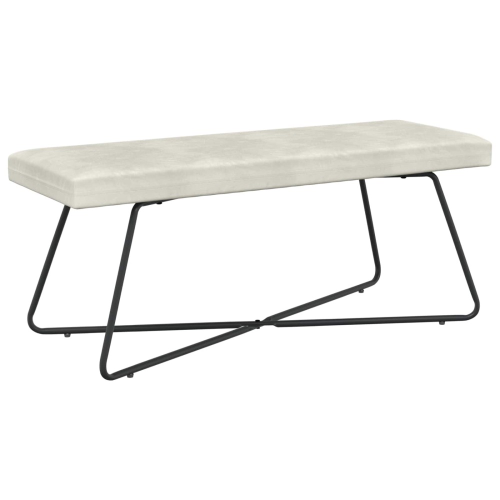 vidaXL παγκάκι Κρεμ 110 x 40 x 45 cm Βελούδο